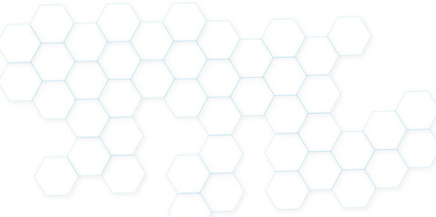 Fototapeta premium Abstract White Hexagonal Background. Luxury White Pattern. Futuristic abstract honeycomb technology white background. Geometric mesh cell texture