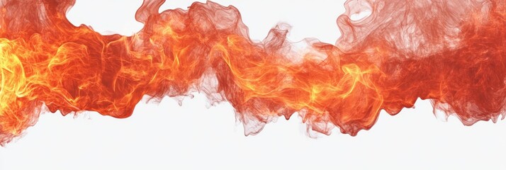 Dramatic and Abstract Fire Flames Creating Striking Swirls of Orange and Red Hue with Soft Smoke Background for Artistic and Creative Use