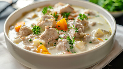 Blanquette de Veau with Tender Veal and Vegetables in a Creamy White Sauce