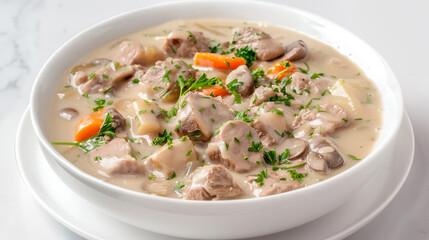 Blanquette de Veau with Tender Veal and Vegetables in a Creamy White Sauce