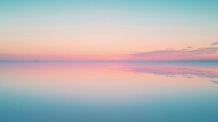 Fototapeta premium Serene Reflection at Sunset Over a Vast Salt Flat