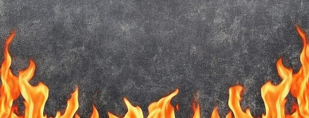 Dynamic abstract background featuring vibrant flames and swirling smoke set against a deep black canvas awaiting custom text or design