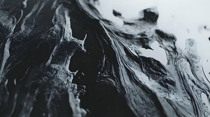 Abstract Black and White Paint Swirls Illustration