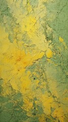 Yellow-green plaster rough paint.