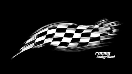 Checkered flag, racing, start, finish concept isolated on a white background. Vector illustration
