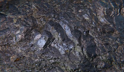 Stone texture, background, rock layer cracks, 3D illustration