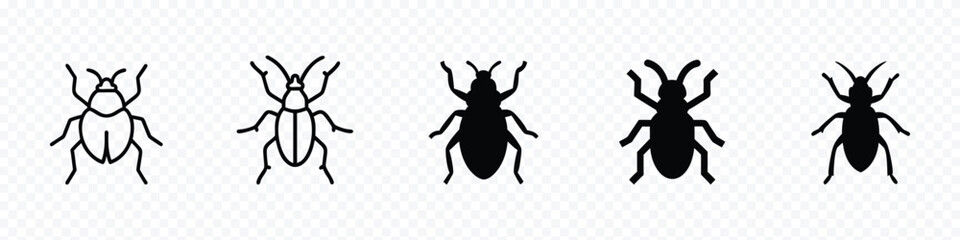 Beetle icon set, Beetle icon isolated on white background. Bug icon set. beetle insect sign. software malware virus icon.