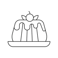 pudding line icon with white background vector stock illustration