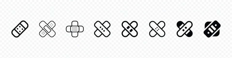 bandage vector icon. bandage line icon set, Medical plaster vector icons. Wound sticker, medical bandage icon. Adhesive plaster.