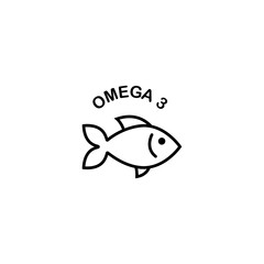 Omega 3 icon. Organic skin care and cosmetics. Organic cosmetic components for healthy and hydrated skin. Vector linear icon