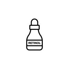 Retinol icon. Organic skin care and cosmetics. Organic cosmetic components for healthy and hydrated skin. Vector linear icon