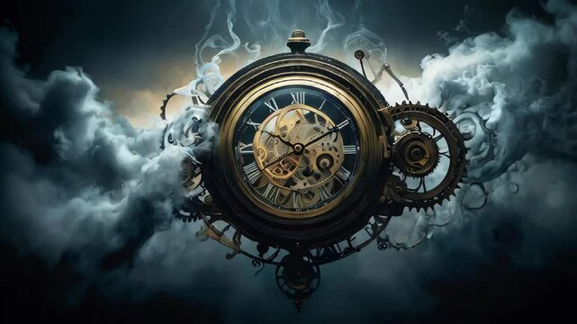 The abstract concept of time. Time related animation.