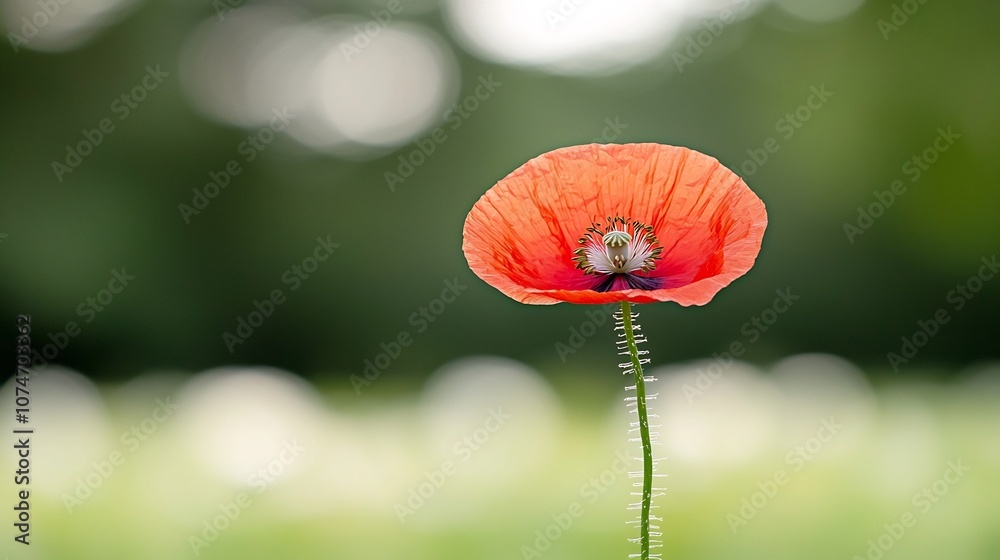 Aufkleber stunning macro image of a bright red poppy flower showcasing its intricate petal textures and clear 