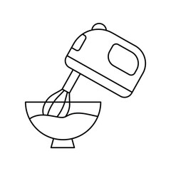 mixer line icon with white background vector stock illustration