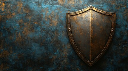 Fototapeta premium A shield symbolizing protection, security, and defense. The image features an empty blank space for text, perfect for conveying messages of safety and reliability.