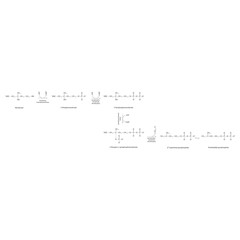Diagram showing conversion of mevalonate to activated isoprene units via enzymatic reactions - simple biochemical reaction illustration.
