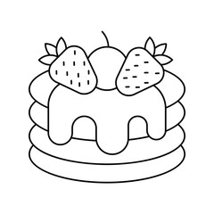 pancakes line icon with white background vector stock illustration