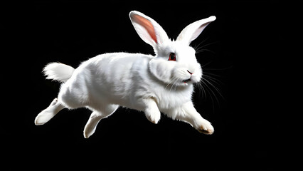 Fototapeta premium Hare rabbit bunny isolated on black background
