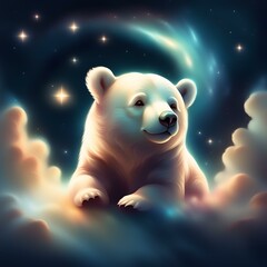 polar bear on space