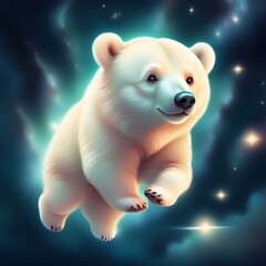 polar bear on space