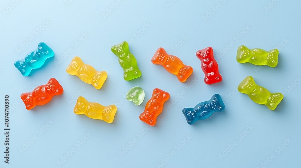 Aufkleber vibrant and dynamic gummy bear wave pattern design showcasing a creative arrangement of colorful can