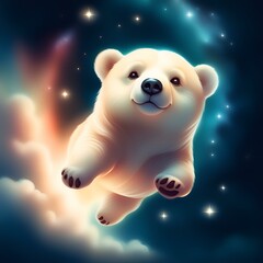 polar bear on space