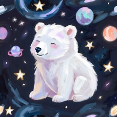 White bear in space