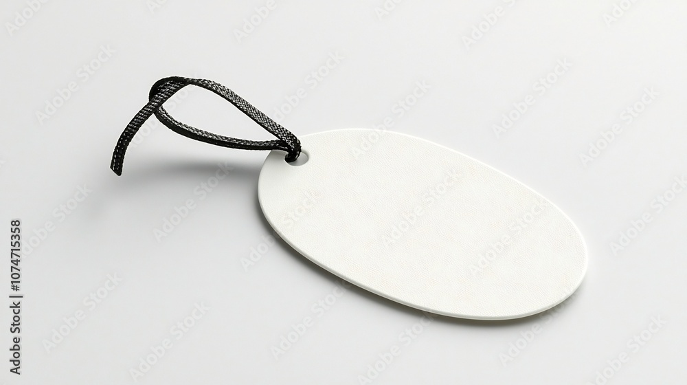 Leinwandbilder elegant classic smooth oval tag with secure strap attachment isolated on white background suitable f