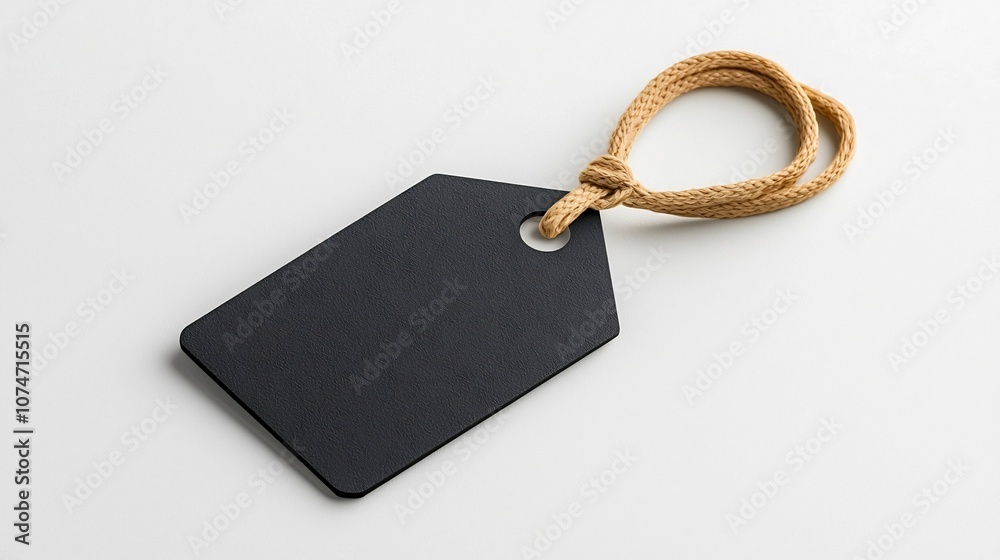 Poster Matte finish pentagon shaped label tag with rounded edges and durable strap isolated on a clean white background ideal for organized item tagging identification and classification