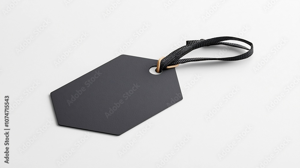 Poster Matte Pentagon Shaped Label Tag with Rounded Edges and Durable Strap for Organized Item Tagging Ideal for Branding Identification Inventory and Asset Management