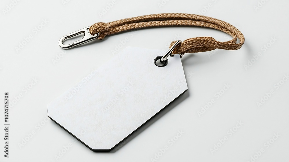 Poster sleek and polished rounded rectangular tag with a durable strap perfect for versatile labeling and i
