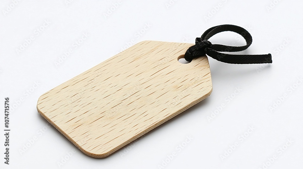 Poster Hanging Tag Banner with Smooth Finish and Durable Attached Strap Ideal for Marking and Organizing Products in a Clean Minimal White Background Setting