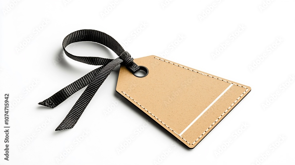 Aufkleber sleek and minimalist kite shaped tag with a glossy finish and sturdy strap isolated on a clean white