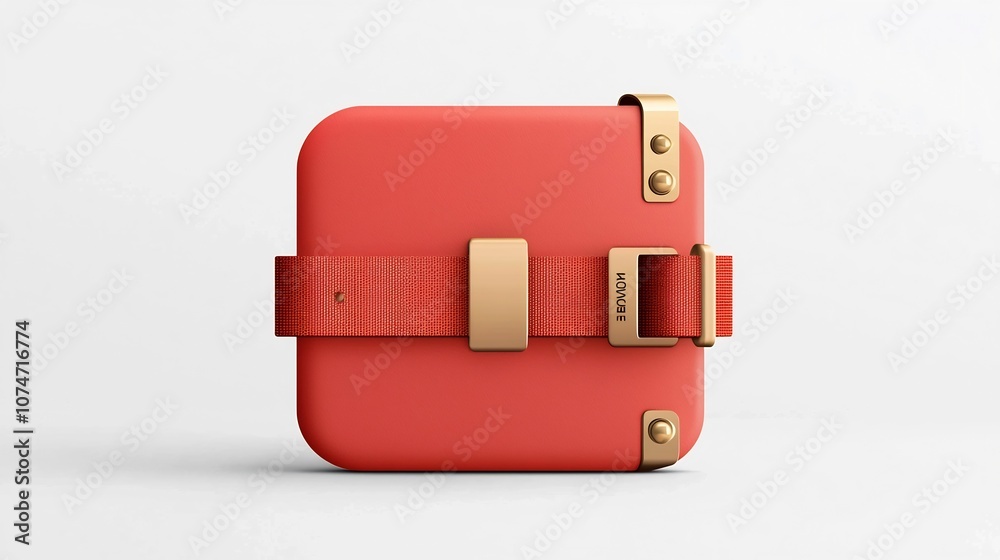 Leinwandbilder beautifully designed red and gold badge or emblem with a sleek metallic finish and sturdy strap perf