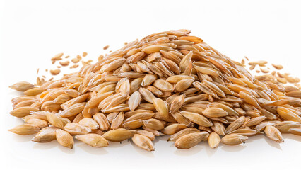 Obraz premium Pile of raw oats on a white background. PNG transparent.