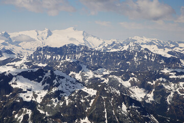Naklejka premium Panorama opening from Kitzsteinhorn, sky resort slope, Kaprun, Austria