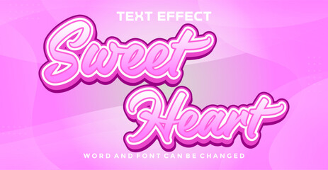 Sweet heart editable text effect