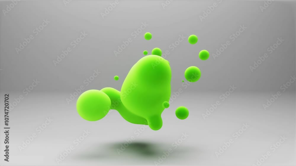 Wall mural 3d loop animation liquid blobs.