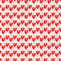 Watercolor seamless pattern with New Year's gingerbread, sugar candies and chocolates