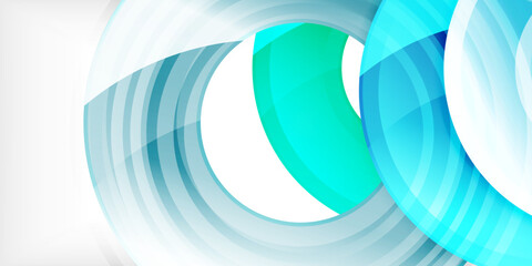 Bright colorful circles with light effects. Abstract background