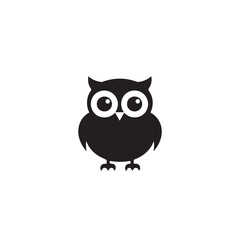 Fototapeta premium Owl In cartoon, hand-drawn flat style. image for social media, websites and UI. Isolated 2D vector design in logo, icon, sketch style, simple line vector, single color. AI Generative Art.