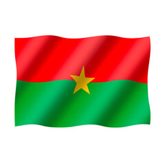 Burkina faso flag flying beautifully