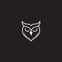 Owl In cartoon, hand-drawn flat style. image for social media, websites and UI. Isolated 2D vector design in logo, icon, sketch style, simple line vector, single color. AI Generative Art.
