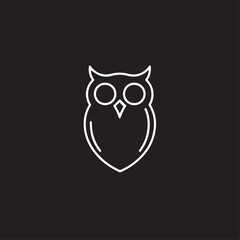 Owl In cartoon, hand-drawn flat style. image for social media, websites and UI. Isolated 2D vector design in logo, icon, sketch style, simple line vector, single color. AI Generative Art.