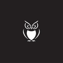 Fototapeta premium Owl In cartoon, hand-drawn flat style. image for social media, websites and UI. Isolated 2D vector design in logo, icon, sketch style, simple line vector, single color. AI Generative Art.
