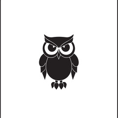 Fototapeta premium Owl In cartoon, hand-drawn flat style. image for social media, websites and UI. Isolated 2D vector design in logo, icon, sketch style, simple line vector, single color. AI Generative Art.