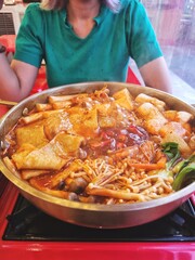 Korean hot pot soup and gochujang