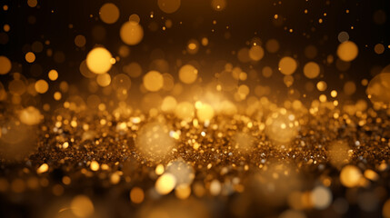 Rich golden bokeh abstract background