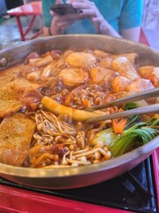 Korean hot pot soup and gochujang