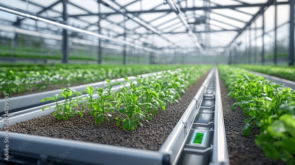 Aufkleber Advanced automated irrigation system with sensors to precisely monitor and manage soil nutrients and water levels